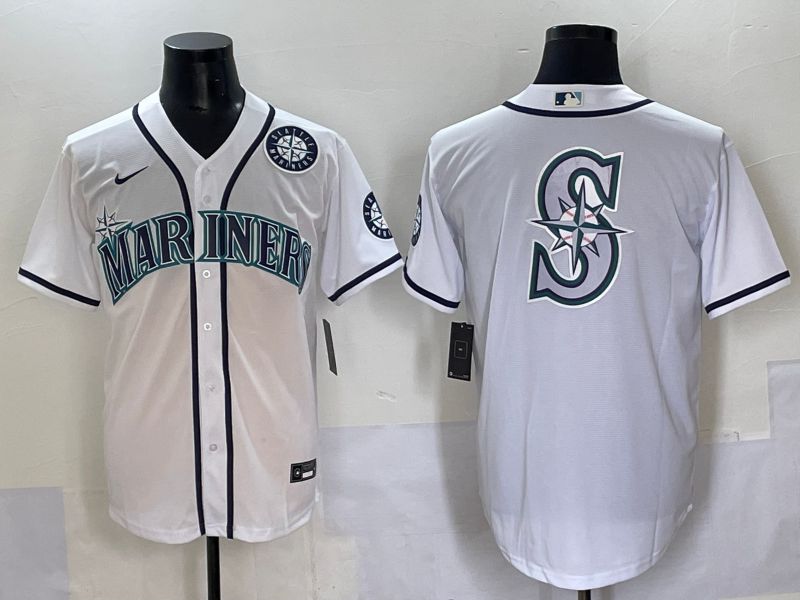 Men 2025 Seattle Mariners Blank White Game Nike MLB Jersey style 9